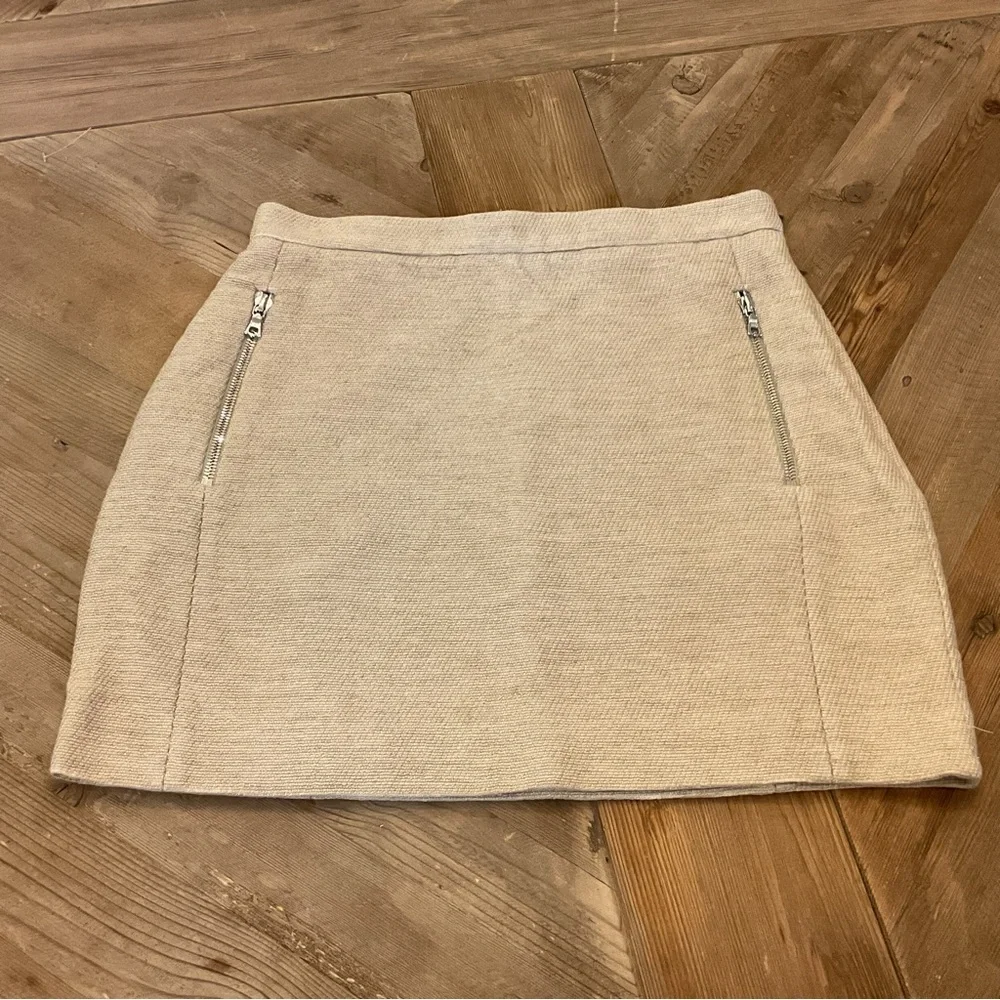 Sandro Paris Linen Cotton‎ Textured Mini Skirt